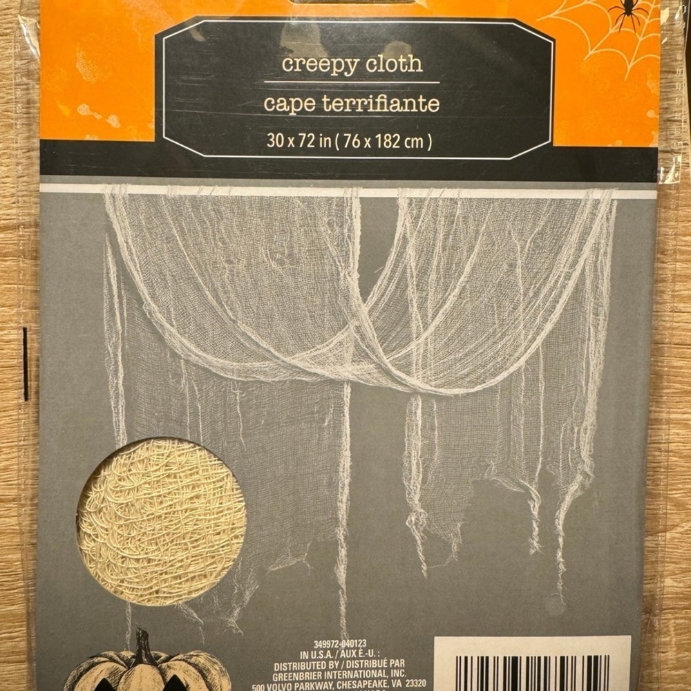 *NEW* 5 Halloween Decorative Beige Creepy Cloths, 30x72-in.